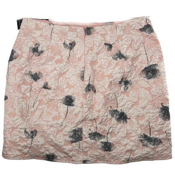 Lulus Most Darling Blush Pink Floral Jacquard Skirt NWT Large - Picture 4 of 10